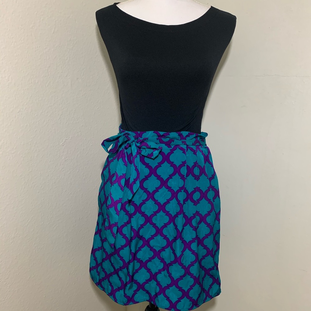 Francesca’s Collection Purple & Teal Trellis Skirt